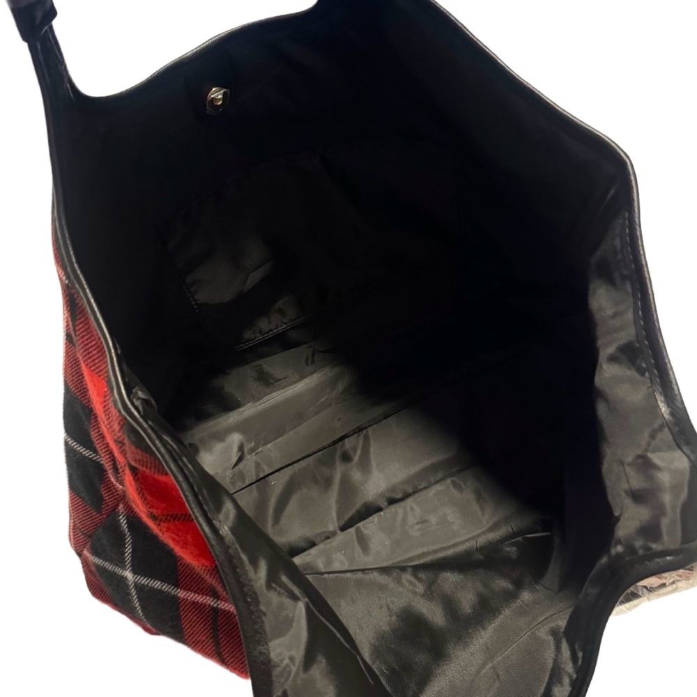 Victoria's Secret Red and Black Plaid Tote Bag NWT! - Picture 8 of 9